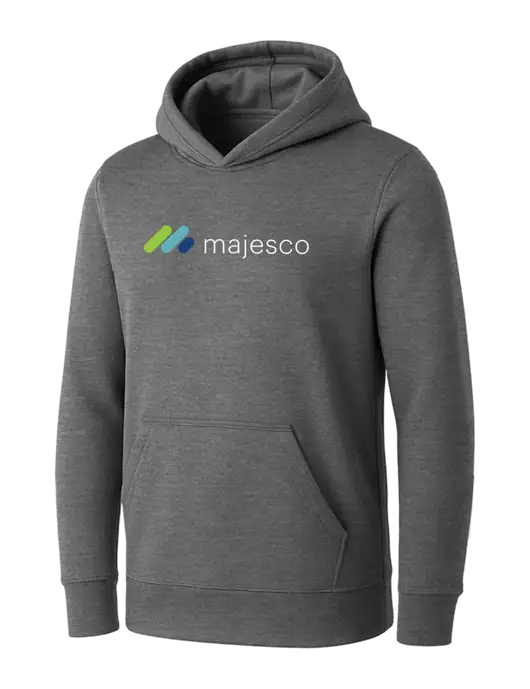 Womens Medium Grey Heather Core Fleece Pullover Hooded Sweatshirt w/Majesco Logo