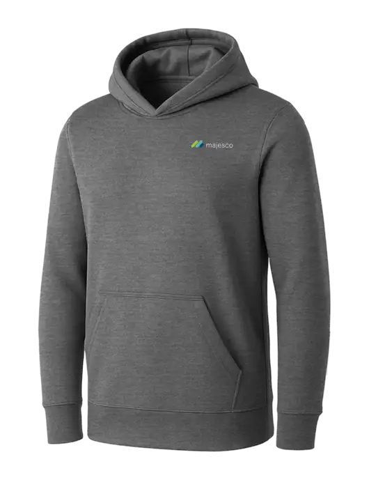 Womens Medium Grey Heather Core Fleece Pullover Hooded Sweatshirt w/Majesco Logo