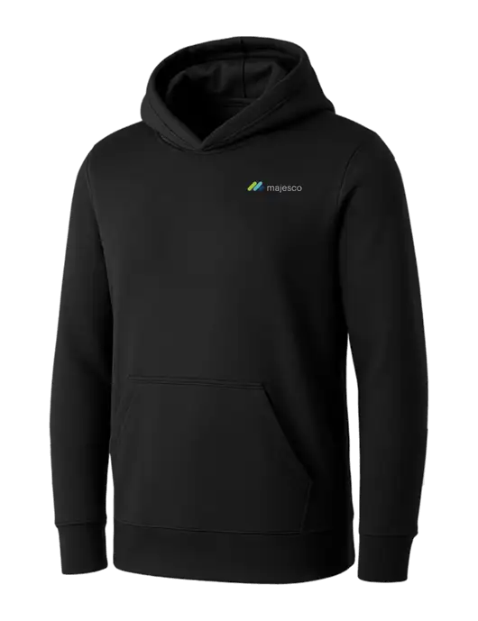 Womens Black Core Fleece Pullover Hooded Sweatshirt w/Majesco Logo