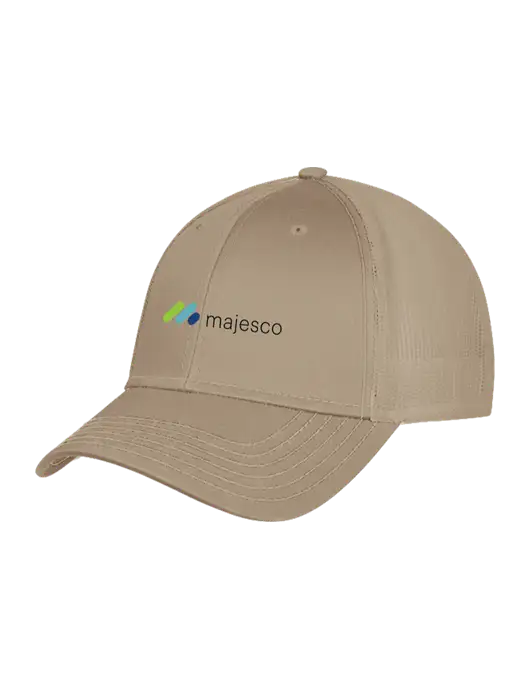 Khaki Mesh Trucker Cap Snap Back w/Majesco Logo