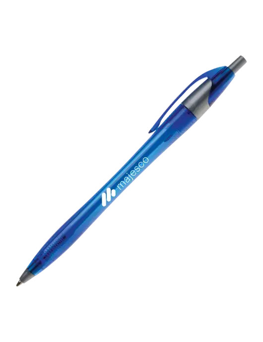 Novella Translucent Blue/Silver Jewel Pen - Blue Ink w/Majesco Logo