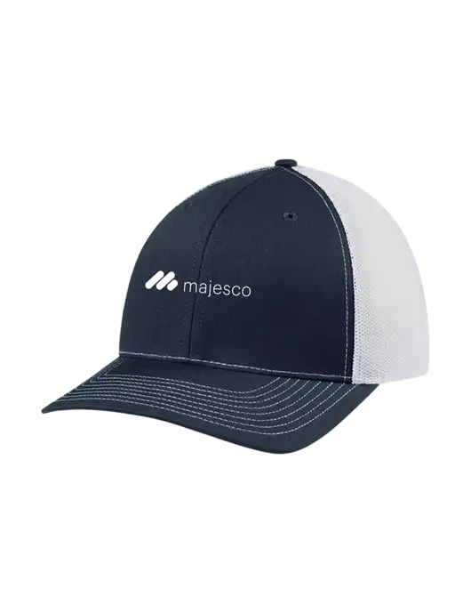 Richardson Adjustable Snapback Original 112 Trucker Cap Navy w/White Mesh w/Majesco Logo