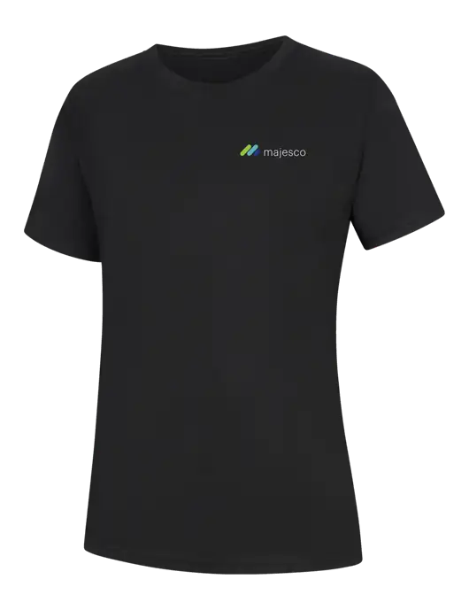 Womens Black Core Blend Tee w/Majesco Logo