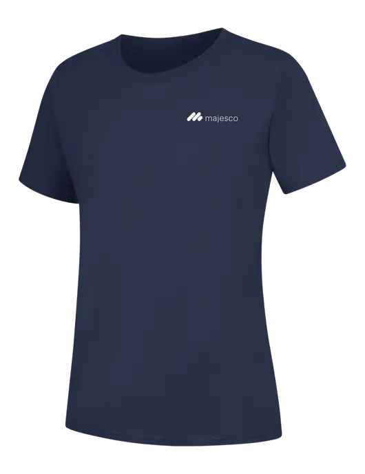 Womens Navy Core Blend Tee w/Majesco Logo