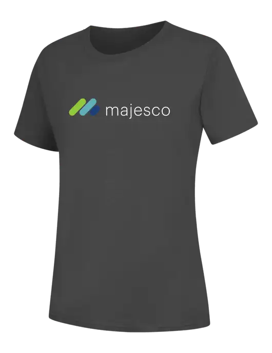 Womens Charcoal Core Blend Tee w/Majesco Logo