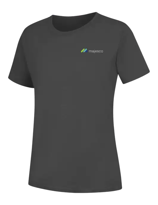 Womens Charcoal Core Blend Tee w/Majesco Logo