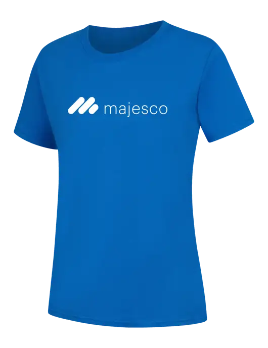 Womens Royal Blue Core Blend Tee w/Majesco Logo