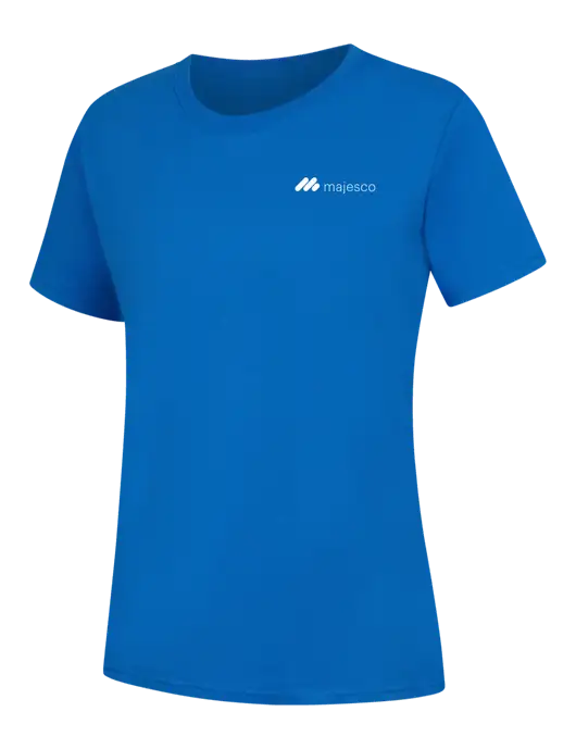 Womens Royal Blue Core Blend Tee w/Majesco Logo