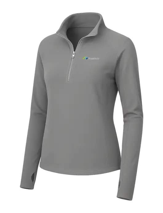 Womens Medium Grey Microfleece 1/2 Zip Pullover w/Majesco Logo