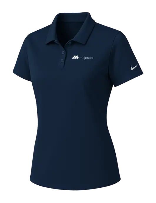 Nike Womens Navy Dry Essential Solid Polo w/Majesco Logo