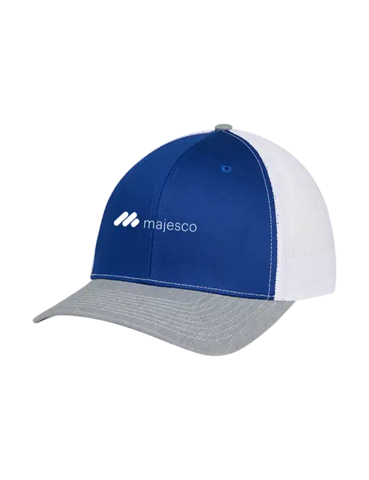 Richardson Adjustable Snapback Original 112 Trucker Cap Royal/HeatherGrey/White Mesh w/Majesco Logo