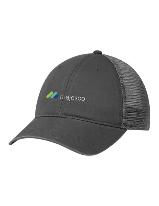Richardson 111 Garment Washed Trucker Cap Charcoal w/Charcoal Mesh w/Majesco Logo