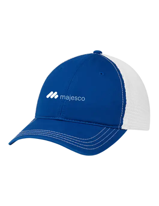 Richardson 111 Garment Washed Trucker Cap Royal w/White Mesh w/Majesco Logo
