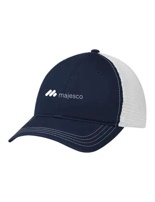 Richardson 111 Garment Washed Trucker Cap Navy w/White Mesh w/Majesco Logo