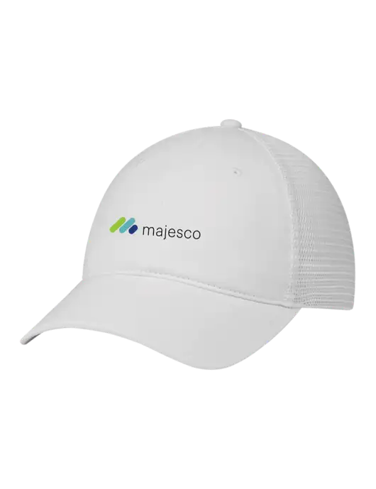 Richardson 111 Garment Washed Trucker Cap White w/White Mesh w/Majesco Logo