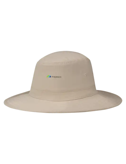 Tan Booney Sun Hat w/Majesco Logo