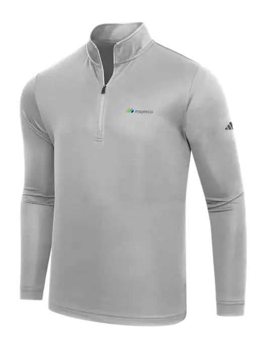 Adidas Medium Grey  Lightweight Quarter Zip Pullover w/Majesco Logo