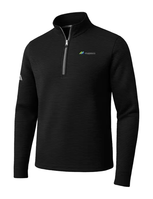 Adidas Black Spacer Quarter-Zip Pullover w/Majesco Logo