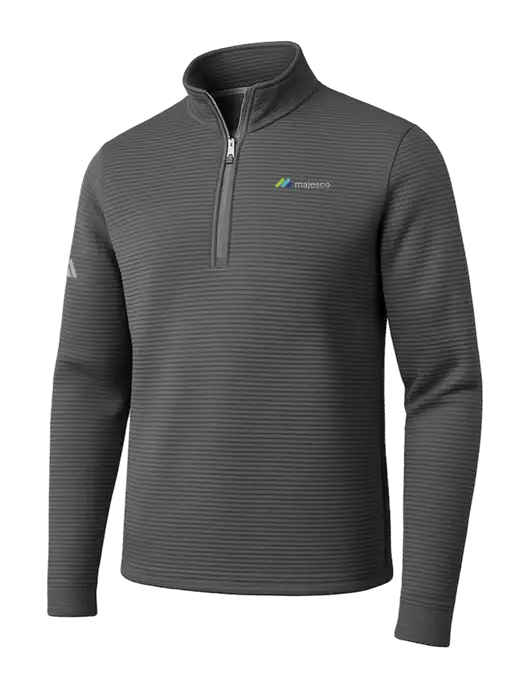 Adidas Medium Grey Spacer Quarter-Zip Pullover w/Majesco Logo