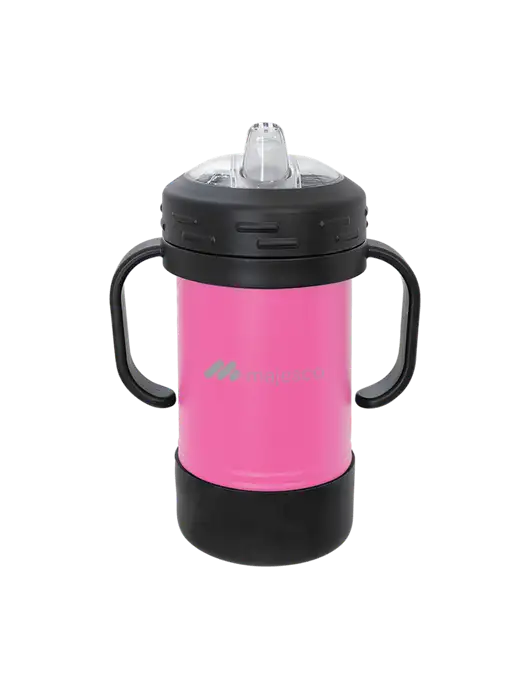Polar Camel 10 oz Powder Coated Pink Sippy Cup w/Majesco Logo