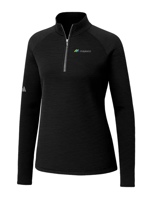 Adidas Womens Black Spacer Quarter-Zip Pullover  w/Majesco Logo
