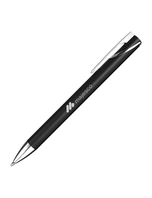Black/Chrome HyperNova Ballpoint Pen - Black Ink w/Majesco Logo
