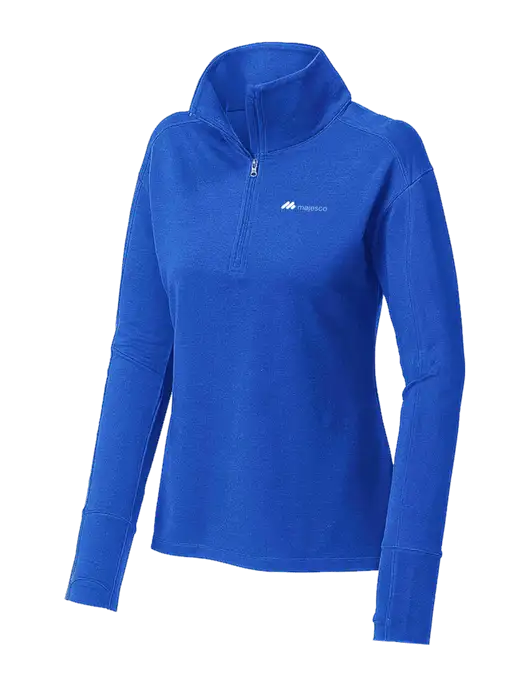 Womens Sport-Wick Flex Fleece Royal Blue 1/4-Zip w/Majesco Logo