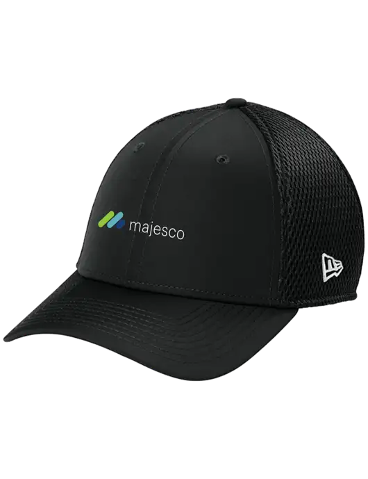 New Era 39THIRTY Performance Stretch Black Mesh Cap w/Majesco Logo