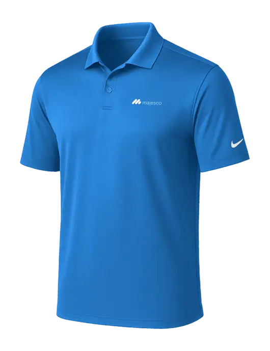NIKE Light Royal Victory Solid Polo w/Majesco Logo