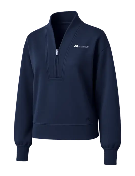 OGIO Womens Dark Navy Transcend 1/4-Zip w/Majesco Logo