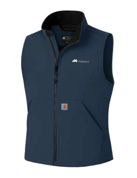 Carhartt Rain Defender Dark Navy Soft Shell Vest w/Majesco Logo