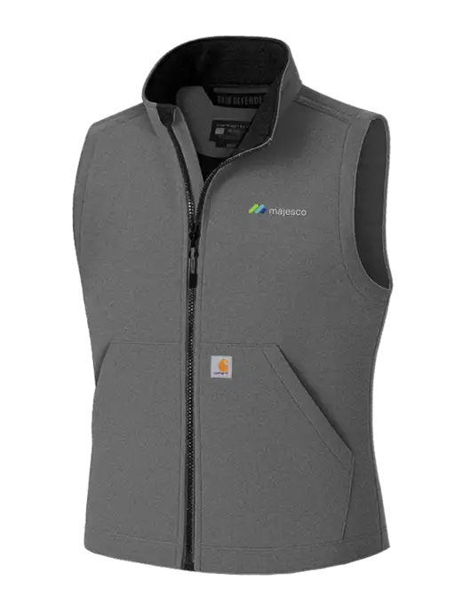 Carhartt Rain Defender Dark Medium Grey Soft Shell Vest w/Majesco Logo
